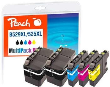 PEACH kompatibilní cartridge Brother LC529XL/LC525XL MultiPack Plus, 2xbk, c, m, y, 2x50 ml, 3x15 ml PEACH kompatibilní cartridge Brother LC529XL/LC525XL MultiPack Plus, 2xbk, c, m, y, 2x50 ml, 3x15 ml