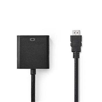 Nedis CCGB34900BK02 - HDMI™ – VGA Kabel | Konektor HDMI™ - VGA Zásuvka + 3,5mm výstup | 0,2 m | Černá barva Nedis CCGB34900BK02 - HDMI™ – VGA Kabel | Konektor HDMI™ - VGA Zásuvka + 3,5mm výstup | 0,2 m | Černá barva