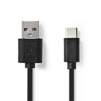Nedis CCGB60600BK10 - USB 2.0 kábel | Typ-C Zástrčka - A Zástrčka | 1 m | Čierna farba