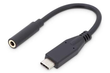 Digitus Kabelový audio adaptér USB typu C, typ C - 3,5 mm M/F, 0,2 m, zvukový vstup / výstup, verze 3.1, CE, bl Digitus Kabelový audio adaptér USB typu C, typ C - 3,5 mm M/F, 0,2 m, zvukový vstup / výstup, verze 3.1, CE, bl