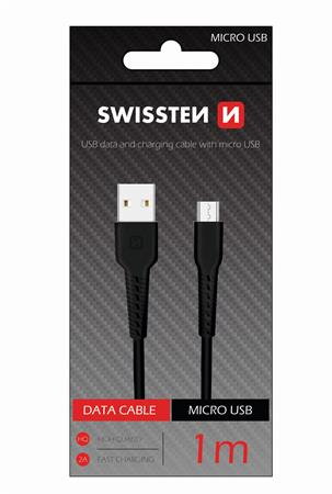 DATOVÝ KABEL SWISSTEN USB / MICRO USB 1,0 M ČERNÝ DATOVÝ KABEL SWISSTEN USB / MICRO USB 1,0 M ČERNÝ