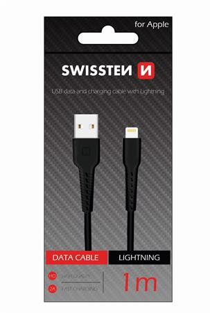 SWISSTEN DATOVÝ KABEL USB / LIGHTNING 1,0 M ČERNÝ SWISSTEN DATOVÝ KABEL USB / LIGHTNING 1,0 M ČERNÝ