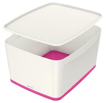 LEITZ Úložný box s víkem MyBox, velikost L, bílá/růžová LEITZ Úložný box s víkem MyBox, velikost L, bílá/růžová