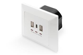 DIGITUS Nabíjecí zásuvka na zeď pro smartphony/tablety s 2 x USB A, 1 x USB Type-C ™, 3100 mA, UP DIGITUS Nabíjecí zásuvka na zeď pro smartphony/tablety s 2 x USB A, 1 x USB Type-C ™, 3100 mA, UP