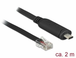 Delock Adaptér USB 2.0 Typ-C samec > 1 x Serial RS-232 RJ45 samec 2,0 m Delock Adaptér USB 2.0 Typ-C samec > 1 x Serial RS-232 RJ45 samec 2,0 m