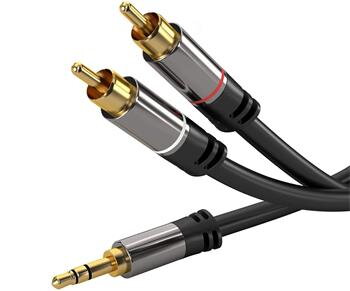 PremiumCord HQ stínený kabel stereo Jack 3.5mm-2xCINCH M/M 5m PremiumCord HQ stínený kabel stereo Jack 3.5mm-2xCINCH M/M 5m