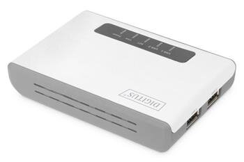 DIGITUS 2portový bezdrátový multifunkční síťový a tiskový server USB 2.0, 300 Mb / s DIGITUS 2portový bezdrátový multifunkční síťový a tiskový server USB 2.0, 300 Mb / s