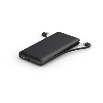 Belkin USB-C Power Delivery PowerBanka, 10000mAh, s integrovanými kabely, černá Belkin USB-C Power Delivery PowerBanka, 10000mAh, s integrovanými kabely, černá