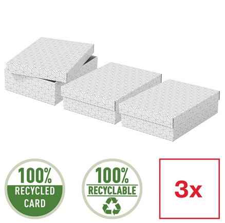 Esselte Home, set 3 ks, velikost M nízký, bílá Esselte Home, set 3 ks, velikost M nízký, bílá