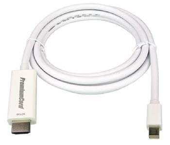 PremiumCord mini DisplayPort 1.2 na HDMI 2.0 kabel pro rozlišení 4Kx2K@60Hz, 1m