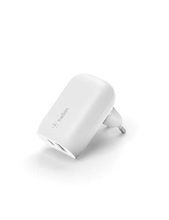 Belkin Duální 37W Power Delivery PPS nástěnná nabíječka (USB-C 25W + USB-A 12W, bílá