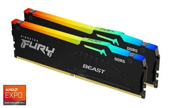 KINGSTON 32GB 5200MT/s DDR5 CL36 DIMM (Kit of 2) FURY Beast RGB EXPO KINGSTON 32GB 5200MT/s DDR5 CL36 DIMM (Kit of 2) FURY Beast RGB EXPO