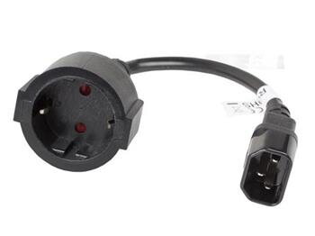 LANBERG IEC 320 C14 na SCHUKO(F) adaptér kabel pro UPS 20CM černý LANBERG IEC 320 C14 na SCHUKO(F) adaptér kabel pro UPS 20CM černý