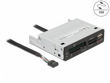 Delock 3.5” USB 2.0 čtečka karet 5 slotů + 1 x USB 2.0 Typ-A samice Delock 3.5” USB 2.0 čtečka karet 5 slotů + 1 x USB 2.0 Typ-A samice