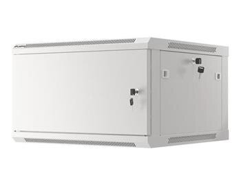 LANBERG Nástěnná jednodílná skříň 19", 6U/600x600 FOR SELF-ASSEMBLY plechové dveře šedá (RAL7035)   (v rozloženém stavu)