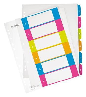 LEITZ Rejstříky WOW - popisovatelné na PC, A4+ MAXI 1-6 LEITZ Rejstříky WOW - popisovatelné na PC, A4+ MAXI 1-6