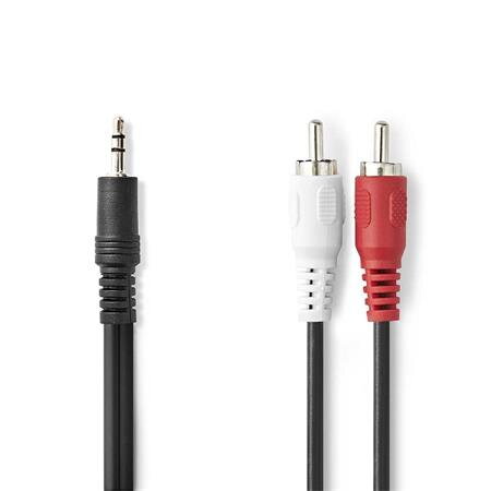 Nedis CAGL22200BK100 - Stereo Audio Kabel | 3,5 mm Zástrčka – 2x RCA Zástrčka | 10 m | Černá Nedis CAGL22200BK100 - Stereo Audio Kabel | 3,5 mm Zástrčka – 2x RCA Zástrčka | 10 m | Černá