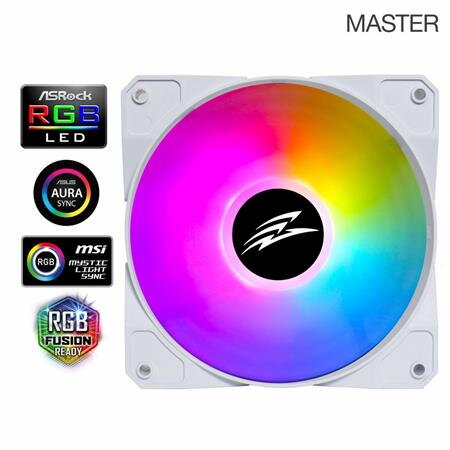 EVOLVEO 12FMW ventilátor 120mm, ARGB, bílý rám, master EVOLVEO 12FMW ventilátor 120mm, ARGB, bílý rám, master