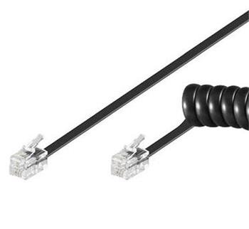 PremiumCord Kabel telefonní sluchátkový kroucený 4 žíly 4m - černý PremiumCord Kabel telefonní sluchátkový kroucený 4 žíly 4m - černý