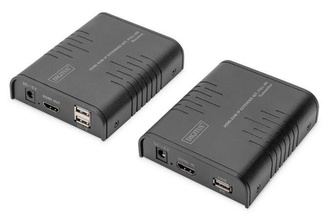 DIGITUS DS-55529 HDMI KVM IP Extender sada, Full HD, 60 Hz, 120m, černá DIGITUS DS-55529 HDMI KVM IP Extender sada, Full HD, 60 Hz, 120m, černá