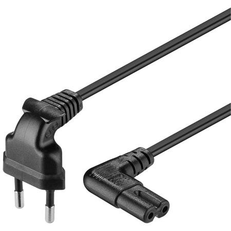 PremiumCord Kabel síťový 230V k magnetofonu se zahnutými konektory 2m PremiumCord Kabel síťový 230V k magnetofonu se zahnutými konektory 2m