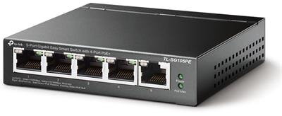TP-Link TL-SG105PE5-Port Gigabit Easy Smart Switchwith 4-Port PoE+ budget 65W TP-Link TL-SG105PE5-Port Gigabit Easy Smart Switchwith 4-Port PoE+ budget 65W