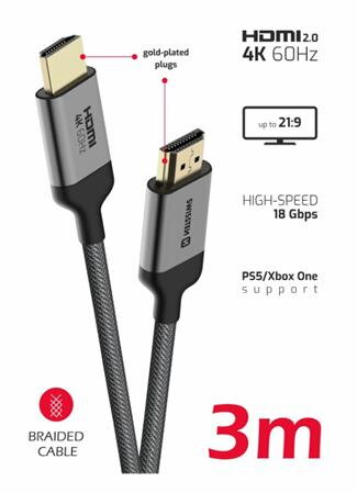 SWISSTEN KABEL HDMI NA HDMI 4K 60Hz 3,0 M SWISSTEN KABEL HDMI NA HDMI 4K 60Hz 3,0 M
