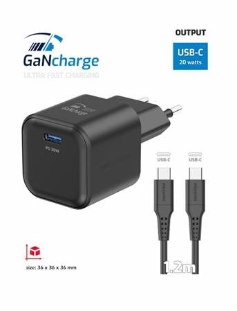 SWISSTEN SÍŤOVÝ ADAPTÉR GaN 1x USB-C 20W POWER DELIVERY ČERNÝ + DATOVÝ KABEL USB-C/USB-C 1,2 M ČERNÝ SWISSTEN SÍŤOVÝ ADAPTÉR GaN 1x USB-C 20W POWER DELIVERY ČERNÝ + DATOVÝ KABEL USB-C/USB-C 1,2 M ČERNÝ