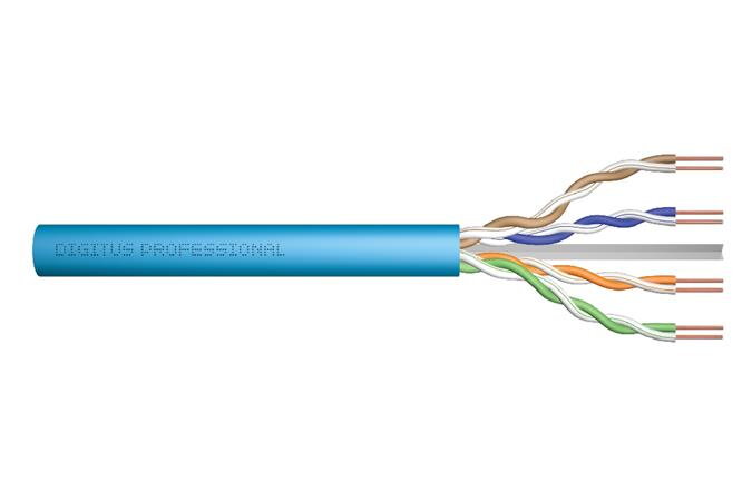DIGITUS Instalační kabel CAT 6A U-UTP, 500 MHz Eca (EN 50575), AWG 23/1, 500 m buben, simplex, barva modrá DIGITUS Instalační kabel CAT 6A U-UTP, 500 MHz Eca (EN 50575), AWG 23/1, 500 m buben, simplex, barva modrá