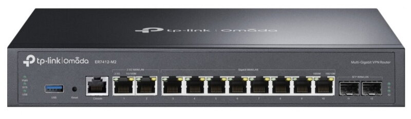 TP-Link ER7412-M2 Omada Multi-Gigabit VPN Router, 2x 2.5G porty, 8x 1G porty + 2x SFP TP-Link ER7412-M2 Omada Multi-Gigabit VPN Router, 2x 2.5G porty, 8x 1G porty + 2x SFP