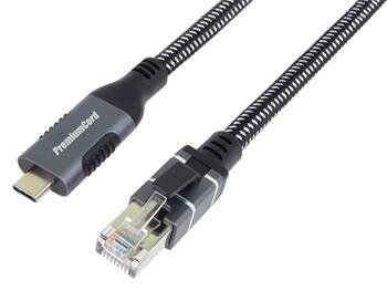 PremiumCord Ethernetový kabel USB-C -> LAN RJ45 10/100/1000 MBIT 2m PremiumCord Ethernetový kabel USB-C -> LAN RJ45 10/100/1000 MBIT 2m
