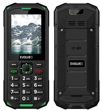 EVOLVEO StrongPhone X5, vodotěsný odolný Dual SIM telefon, černo-zelená EVOLVEO StrongPhone X5, vodotěsný odolný Dual SIM telefon, černo-zelená