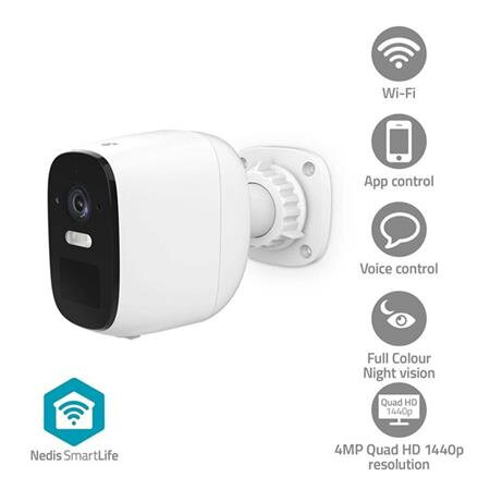 Nedis WIFICBO32WT - SmartLife Venkovní Kamera | Wi-Fi | 4MP Quad HD 1440p | IP66 | Cloud / Micro SD | 5 V DC | Noční vid Nedis WIFICBO32WT - SmartLife Venkovní Kamera | Wi-Fi | 4MP Quad HD 1440p | IP66 | Cloud / Micro SD | 5 V DC | Noční vid