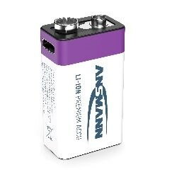 Ansmann Li-ion 9V Block, min 340mAh, s nabíjecí elektronikou, USB-C Ansmann Li-ion 9V Block, min 340mAh, s nabíjecí elektronikou, USB-C