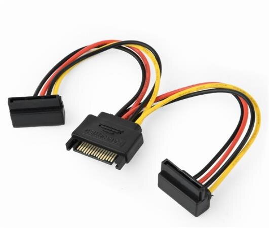 GEMBIRD Kabel SATA napájecí na 2x SATA 90°, rozdvojka, 15cm GEMBIRD Kabel SATA napájecí na 2x SATA 90°, rozdvojka, 15cm