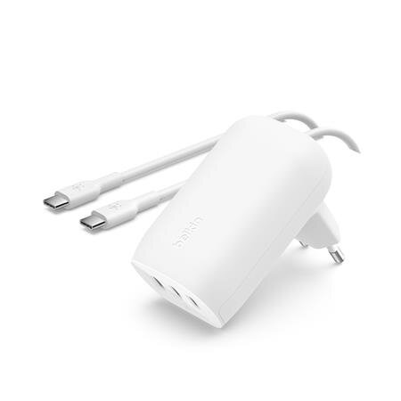 Belkin BOOST CHARGE™ 67W 3-portová USB-C Power Delivery PPS nástěnná nabíječka + 1m USB-C na USB-C kabel, bílá Belkin BOOST CHARGE™ 67W 3-portová USB-C Power Delivery PPS nástěnná nabíječka + 1m USB-C na USB-C kabel, bílá