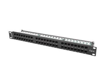 LANBERG PATCH PANEL 48 PORTŮ 1U 19" CAT.6 UTP ČERNÝ