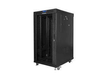 LANBERG 19" VOLNĚ STOJÍCÍ RACKOVÁ SKŘÍŇ 22U/600X800 (v rozloženém stavu) S PROSKLENÝMI DVEŘMI LCD ČERNÁ  V2