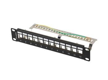 LANBERG PATCH PANEL 12 PORTŮ 1U 10" FTP PRO MODULY KEYSTONE ČERNÝ  V2