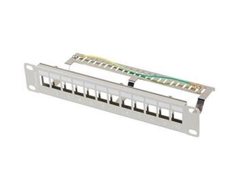 LANBERG PATCH PANEL 12 PORTŮ 1U 10" FTP PRO MODULY KEYSTONE ŠEDÝ  V2