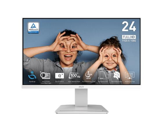 MSI monitor PRO MP2412W, 23,8" VA/1920 x 1080 FHD/100Hz/1ms/HDMI/DP/bílá MSI monitor PRO MP2412W, 23,8" VA/1920 x 1080 FHD/100Hz/1ms/HDMI/DP/bílá