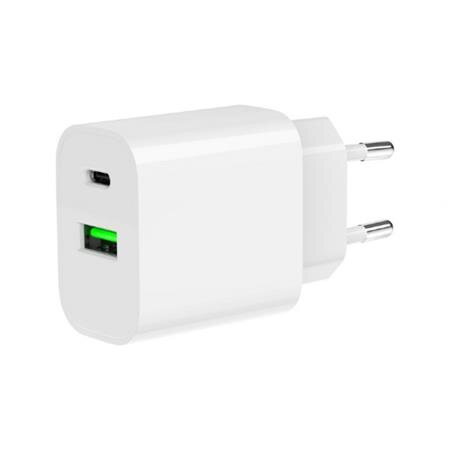 Gembird Síťová nabíječka 20W, USB-A, USB-C, bílá Gembird Síťová nabíječka 20W, USB-A, USB-C, bílá