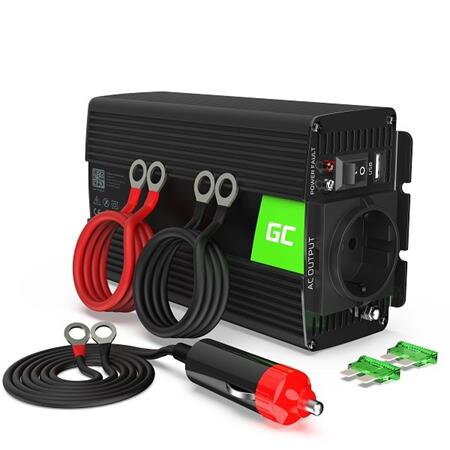 Green Cell  Měnič napájení Power Inverter do auta  12V na 230V 300W / 600W Čistý sinus