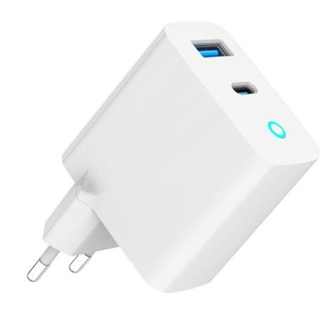 GEMBIRD 2-portová 30W GaN USB rychlonabíječka, LED, bílá GEMBIRD 2-portová 30W GaN USB rychlonabíječka, LED, bílá
