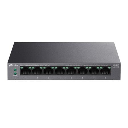 TP-Link LS108GP - 8portový gigabitový desktop switch s 8 porty PoE+ TP-Link LS108GP - 8portový gigabitový desktop switch s 8 porty PoE+