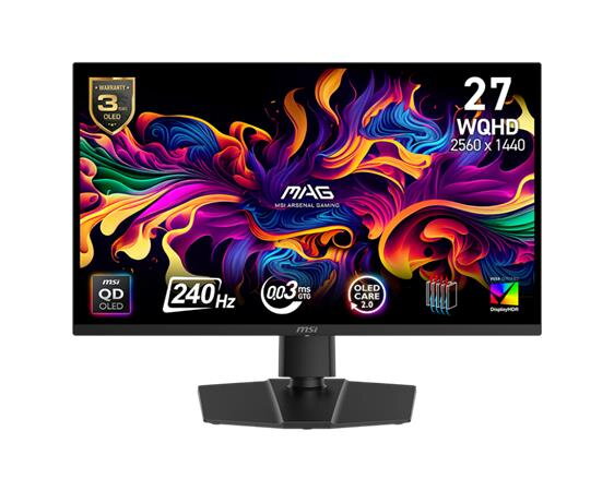 MSI MAG 271QP QD-OLED X24 gaming monitor 26,5" QD-OLED/2560x1440 (WQHD)/240Hz/0,03ms/2xHDMI/DP/Výšk.nast./Pivot MSI MAG 271QP QD-OLED X24 gaming monitor 26,5" QD-OLED/2560x1440 (WQHD)/240Hz/0,03ms/2xHDMI/DP/Výšk.nast./Pivot