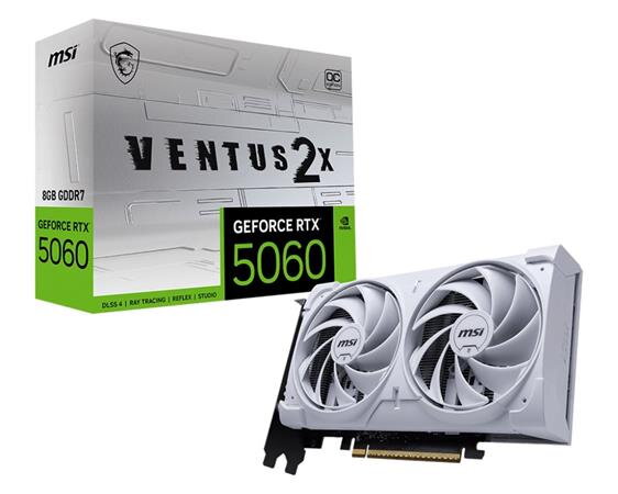 MSI GeForce RTX 5060 VENTUS 2X WHITE/OC/8GB/GDDR7 MSI GeForce RTX 5060 VENTUS 2X WHITE/OC/8GB/GDDR7
