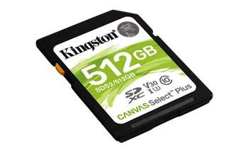 KINGSTON 512GB SDXC 150MB/s Read, UHS-I Speed Class, U3, V30 Gen3 KINGSTON 512GB SDXC 150MB/s Read, UHS-I Speed Class, U3, V30 Gen3