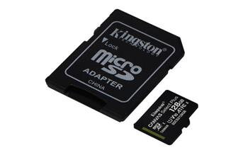 KINGSTON 128GB microSDXC CANVAS Plus Memory Card 150MB/s Read, UHS-I Speed Class, U1, V10, A1 KINGSTON 128GB microSDXC CANVAS Plus Memory Card 150MB/s Read, UHS-I Speed Class, U1, V10, A1