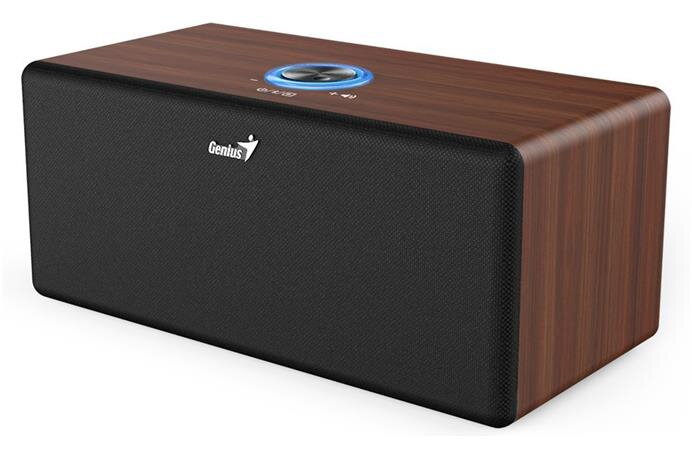 Genius SP-HF505BT, Reproduktor, 20W, Bluetooth 5.3, AUX vstup, sluchátkový výstup, ovládání hlasitosti, tmavé dřevo